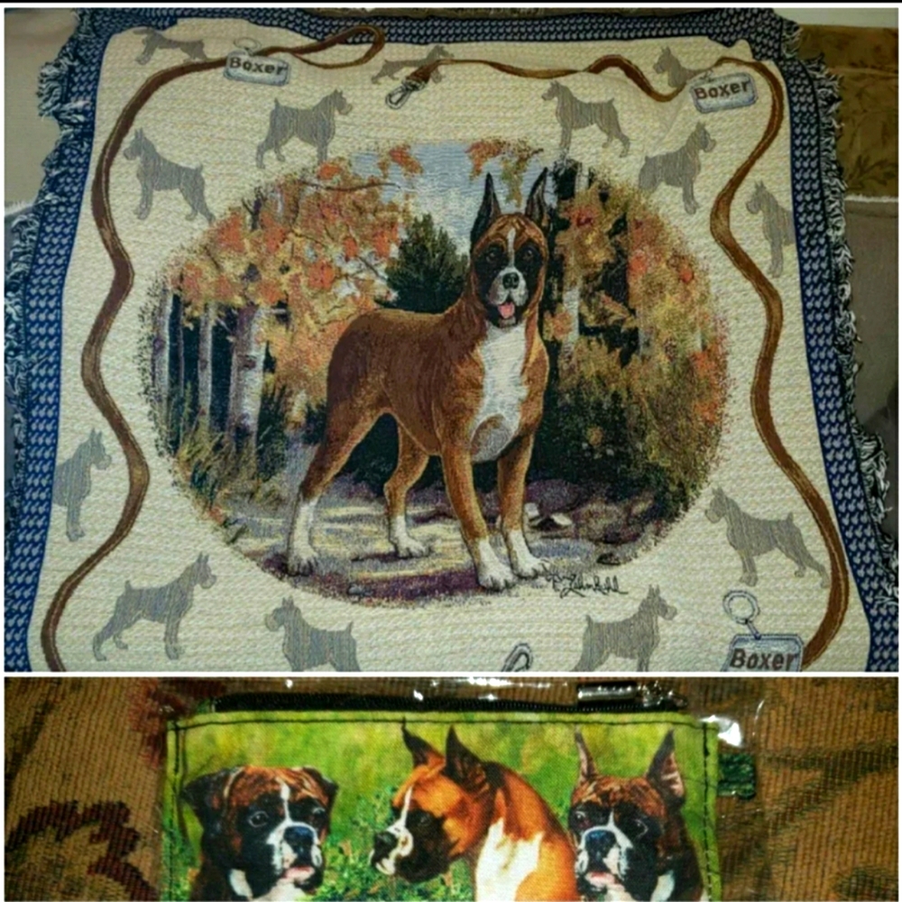 Boxer-Tapestry/Throw-Pat Lehmkuhl & Boxer Zippered Pouch